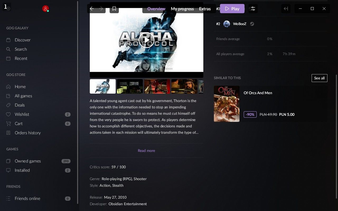 N'avez-vous pas joué à Alpha Protocol ?  La réédition du jeu sur GOG.com est une bonne occasion de découvrir cette production !