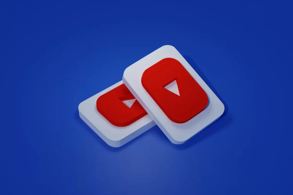 logo youtube rouge sur fond bleu