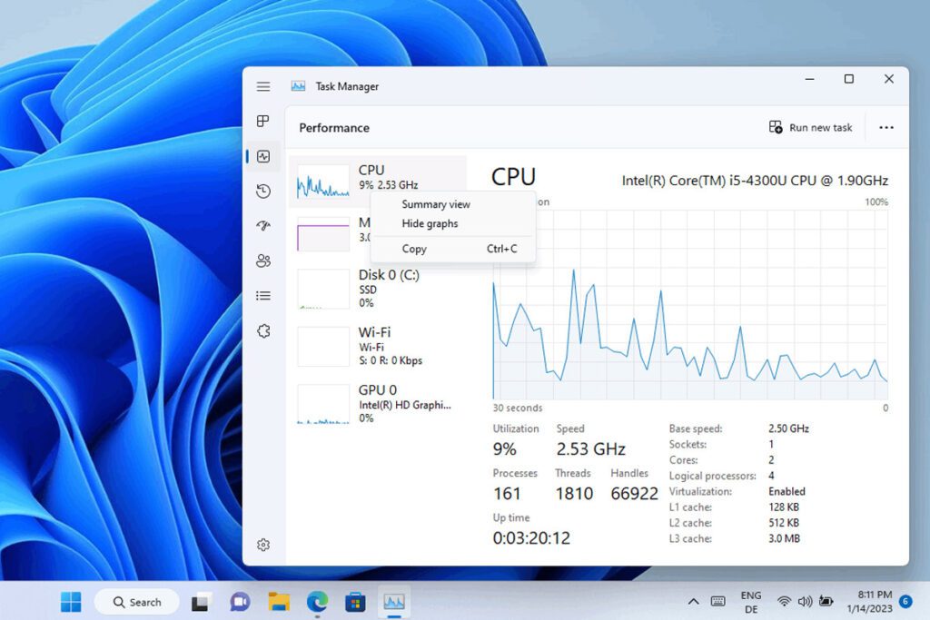 Optimisation de Windows 11 dans le gestionnaire de tâches