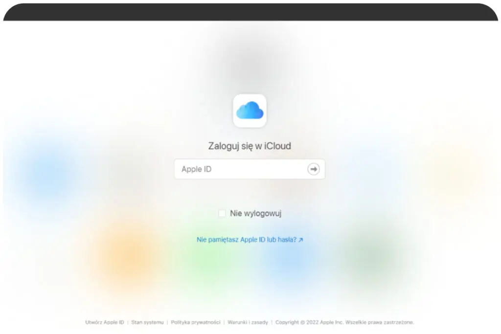 Page d'accueil esthétique d'iCloud. -Rouleau